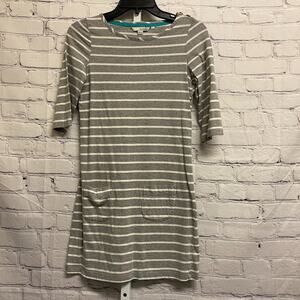 BODEN - Gray & White Striped Shift Dress